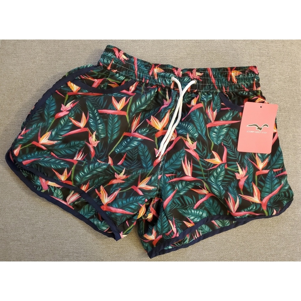 Tropical Swimming Shorts (Black)